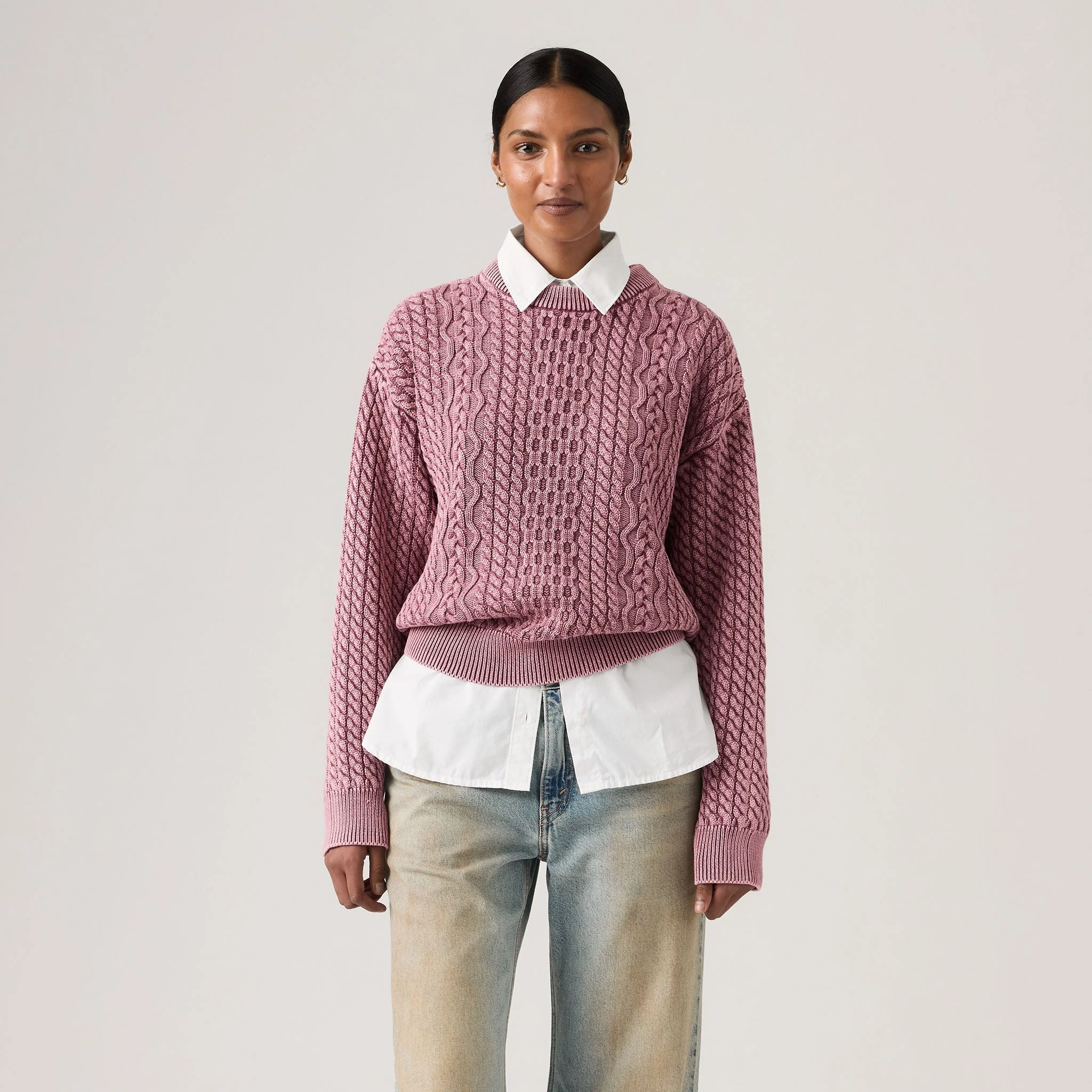 Levi's® Women's Leilah Cable Crewneck Sweater - Image 3